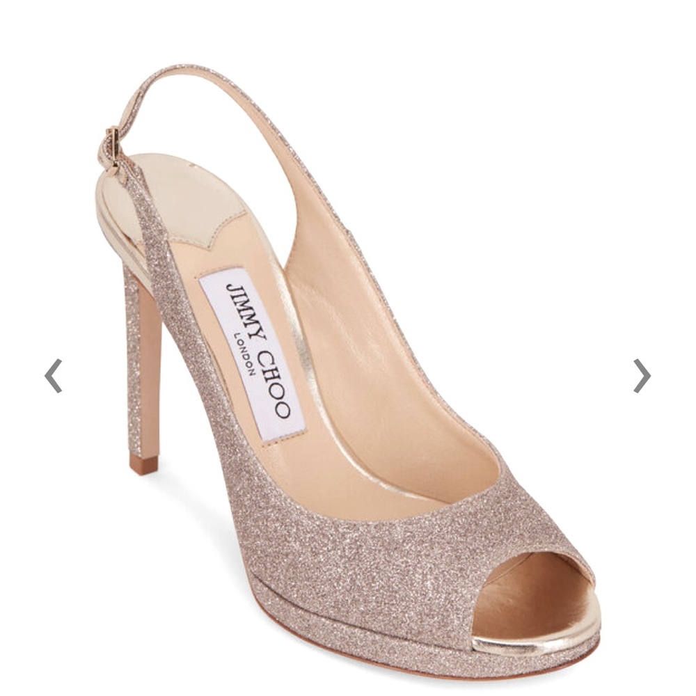 JIMMY CHOO NOVA SPARKLE GLITTER SILVER GOLD Party Event HEEL PUMPS New In Box 40